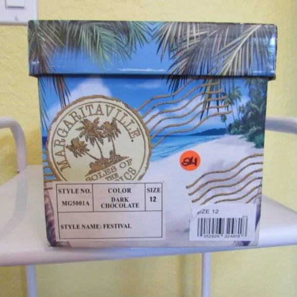 Margaritaville Festival Flip Flops Mens 12 Dark Chocolate NIB MG5001A - Picture 5 of 5